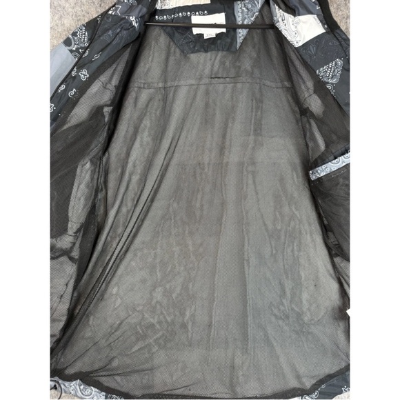 Fashion Nova Jacket Men's 2XL Black White Paisley Colorblock Hooded Full Zip - Picture 5 of 11